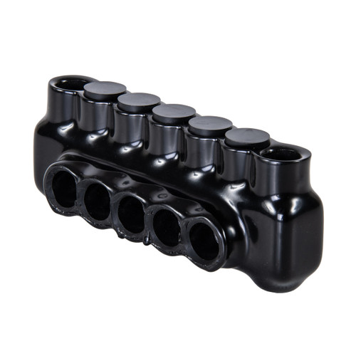 NSI Industries IPLM1/0-5 5-Port Black Mountable Pre-Insulated Connector, 1/0 Ð 14 Gauge