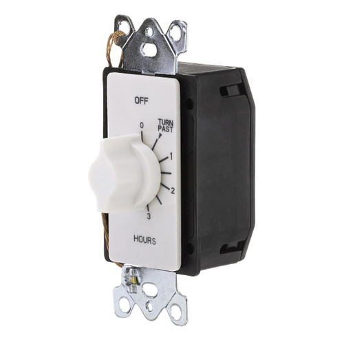 NSI Industries A506HW 6 Hour In-Wall Twist Timer, White Faceplate, for Fans and Lights