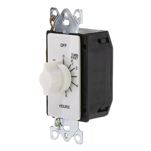 NSI Industries A512HW 12 Hour In-Wall Twist Timer, White Faceplate, for Fans and Lights