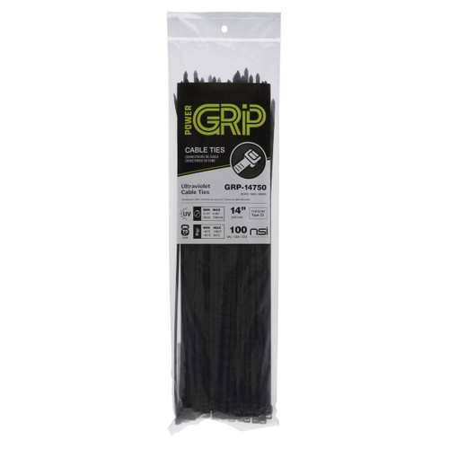 NSI Industries GRP-14750 14Ó, Black General Purpose 75lb Cable Ties, 100 Pack