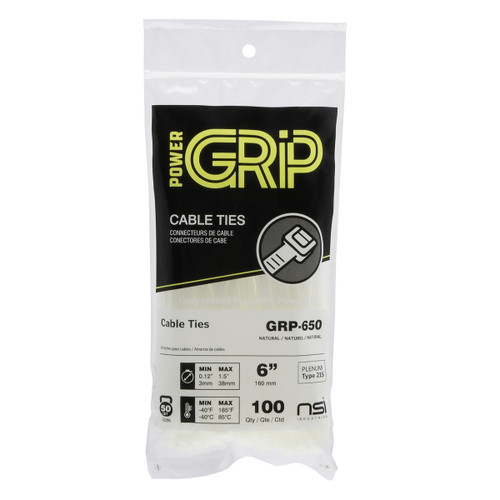 NSI Industries GRP-650 6Ó, Natural General Purpose 50lb Cable Ties, 100 Pack NSI Industries GRP-650 6Ó, Natural General Purpose 50lb Cable Ties, 100 Pack