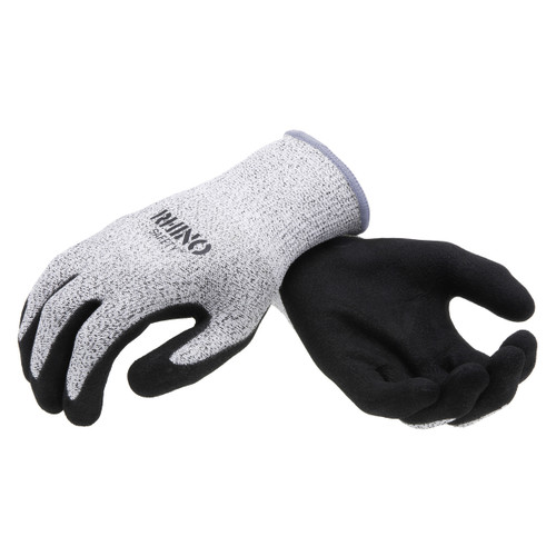 NSI Industries GLV-500L Black/White HPPE Nylon Cut-Resistant Gloves, Nitrile Palm, Large