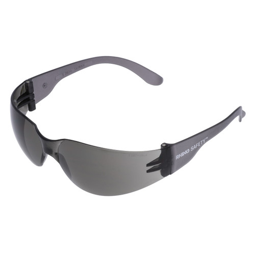 NSI Industries SG-100G Impact-Resistant Polycarbonate Safety Glasses, Gray Wraparound