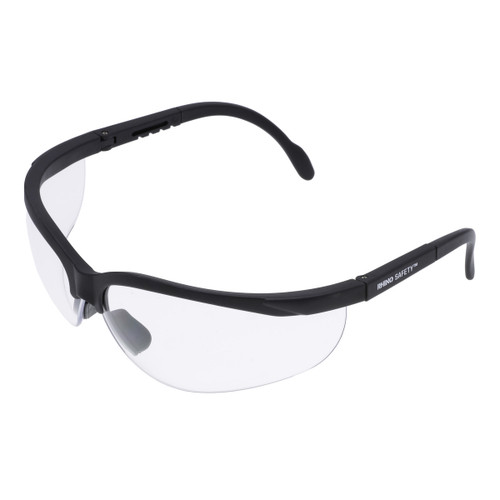NSI Industries SG-101C Impact-Resistant Polycarbonate Safety Glasses, Clear, Black Frame