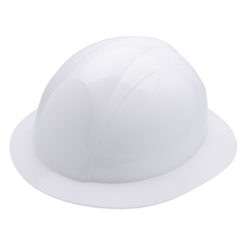 NSI Industries SH-200W Fully Adjustable White Full-Brim Safety Helmet for Construction