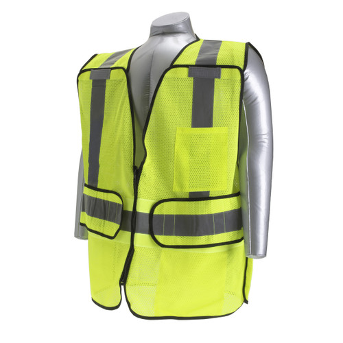 NSI Industries SV-600-UCX 5-Point Breakaway Safety Vest, High Visibility Yellow, Pockets