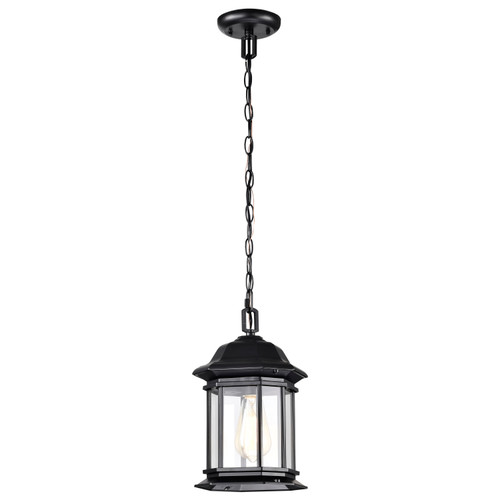 Nuvo 60-6117 HOPKINS 1LT OUTDOOR HANGING Hopkins Outdoor Hanging Lantern 1 Light Matte Black Finish Clear Glass