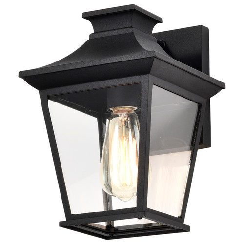 Nuvo 60-5747 JASPER 1LT OUTDOOR SM WALL Jasper Outdoor Small Wall Lantern 1 Light Matte Black Finish Clear Glass