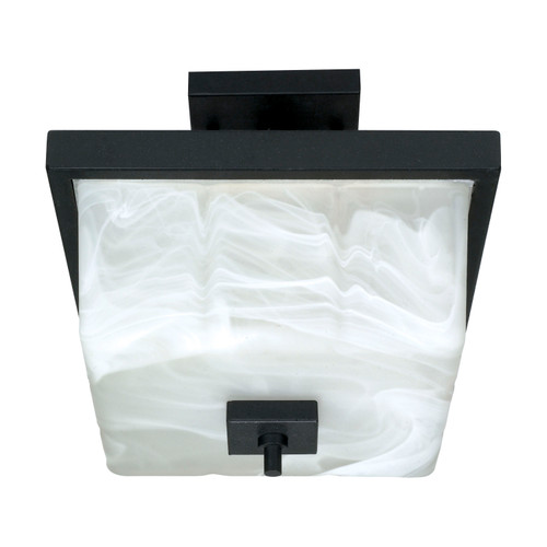 Nuvo 60-002 CUBICA 2 LT SEMI FLUSH Cubica 2 Light 12 in. Semi-Flush with Alabaster Glass (Discontinued)