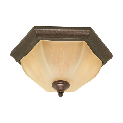 Nuvo 60-056 NORMANDY 2 LT FLUSH FIXTURE Normandy 2 Light 15-1/2 in. Flush Mount with Champagne Linen Washed Glass (Discontinued)