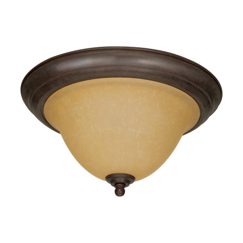 Nuvo 60-1026 CASTILLO 2 LT 16" FLUSH FIXTRE Castillo 2 Light 15-1/4 in. Flush Mount with Champagne Linen Washed Glass (Discontinued)