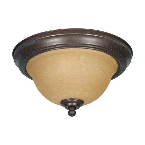 Nuvo 60-1037 CASTILLO 2 LT 11" FLUSH FIXTRE Castillo 2 Light 11-1/4 in. Flush Mount with Champagne Linen Washed Glass (Discontinued)