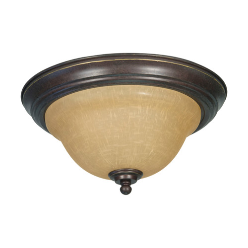 Nuvo 60-1038 CASTILLO 2 LT 13" FLUSH FIXTRE Castillo 2 Light 13-1/4 in. Flush Mount with Champagne Linen Washed Glass (Discontinued)