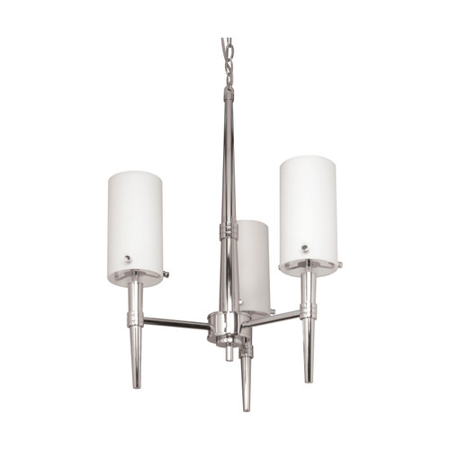 Nuvo 60-1067 JET 3 LT CHANDELIER - HALOGEN Jet 3 Light 18-1/4in. Halogen Chandelier with Satin White Glass Lamps Included (Discontinued)