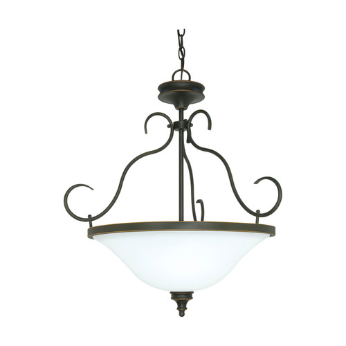 Nuvo 60-1105 BISTRO 3 LT PENDANT Bistro 3 Light 21 in. Pendant with Satin Opal White Glass (Discontinued)