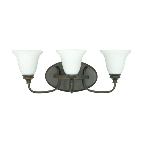 Nuvo 60-1108 BISTRO 3 LT VANITY FIXTURE Bistro - 3 Light Wall - Vanity with Satin Opal White Glass (Discontinued)