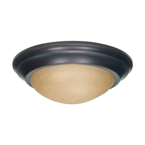 Nuvo 60-1282 2 LT - 14" FLUSH MOUNT 2 Light 14 in. Flush Mount Twist & Lock with Champagne Linen Washed Glass (Discontinued)