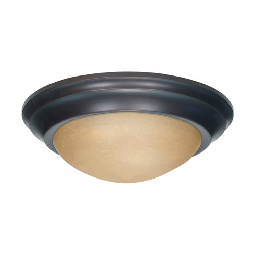 Nuvo 60-1283 3 LT - 17" FLUSH MOUNT 3 Light 17 in. Flush Mount Twist & Lock with Champagne Linen Washed Glass (Discontinued)