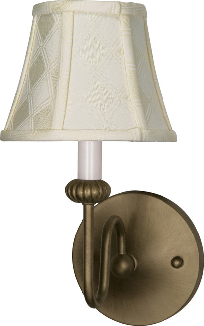 Nuvo 60-142 VANGUARD 1 LT WALL SCONCE Vanguard 1 Light 6 in. Wall Fixture with Ecru Diamond Shades (Discontinued)