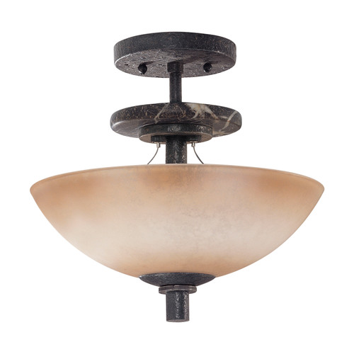 Nuvo 60-1445 MADISON 3 LT SEMI FLUSH Madison 3 Light Semi-Flush Dome with Toffee Crunch Glass (Discontinued)