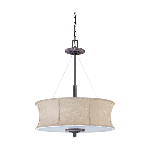 Nuvo 60-1446 MADISON 3 LT PENDANT Madison 3 Light 22 in. Pendant with Fabric Shade (Discontinued)