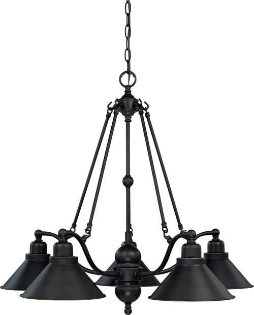 Nuvo 60-1702 BRIDGEVIEW 5 LT CHANDELIER Bridgeview 5 Light 30 in. Chandelier (Discontinued)