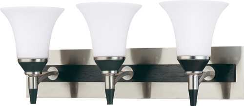 Nuvo 60-1753 KEEN 3 LT VANITY FIXTURE Keen 3 Light Vanity with Satin White Glass (Discontinued)
