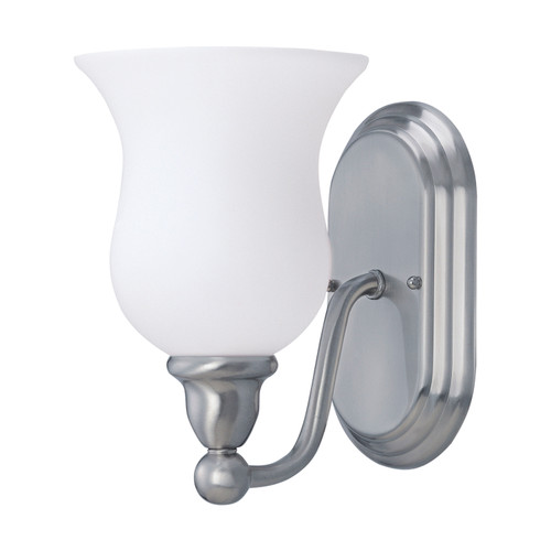 Nuvo 60-1812 GLENWOOD 1 LT VANITY FIXTURE Glenwood 1 Light Vanity with Satin White Glass (Discontinued)