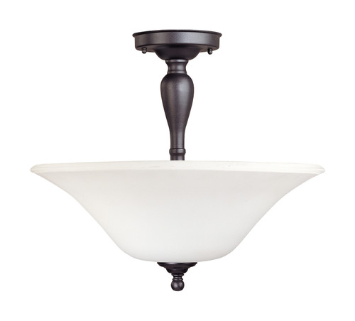 Nuvo 60-1847 DUPONT 3 LT SEMI FLUSH Dupont 3 Light Semi-Flush with Satin White Glass (Discontinued)