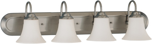 Nuvo 60-1915 DUPONT ES 4 LT VANITY FIXTURE Dupont ES 4 Light Vanity with Satin White Glass 13w GU24 Lamps Included (Discontinued)