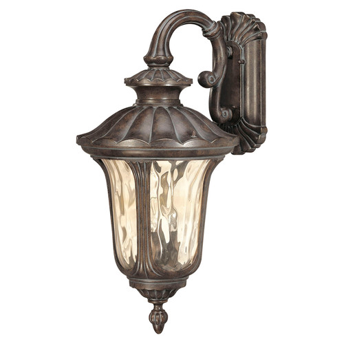 Nuvo 60-2002 BEAUMONT 3LT WALL LANTERN-DOWN Beaumont 3 Light Large Wall Lantern Arm Down with Amber Water Glass (Discontinued)