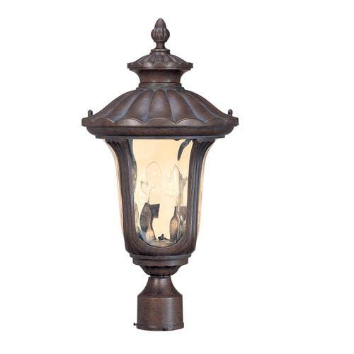 Nuvo 60-2009 BEAUMONT 2 LT POST LANTERN Beaumont 2 Light Mid-Size Post Lantern with Amber Water Glass (Discontinued)