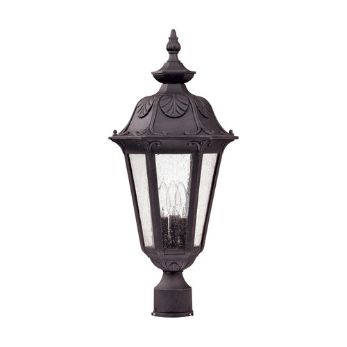 Nuvo 60-2040 CORTLAND 3 LT POST LANTERN Cortland 3 Light Large Post Lantern with Seeded Glass (Discontinued)