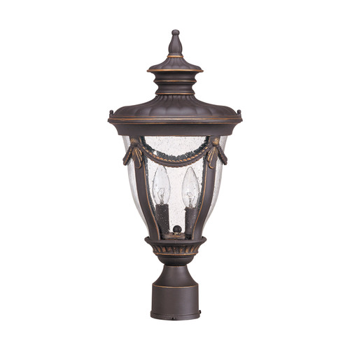 Nuvo 60-2049 PHILIPPE 2 LT POST LANTERN Philippe 2 Light Mid-Size Post Lantern with Seeded Glass (Discontinued)