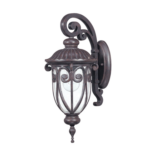 Nuvo 60-2066 CORNICHE SM WALL LANTRN ARM DN Corniche 1 Light Small Wall Lantern Arm Down with Seeded Glass (Discontinued)