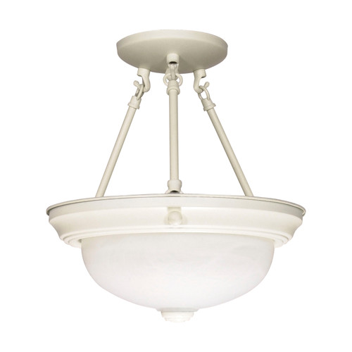 Nuvo 60-225 2 LT - 13" SEMI FLUSH 2 Light 13 in. Semi-Flush Alabaster Glass (Discontinued)