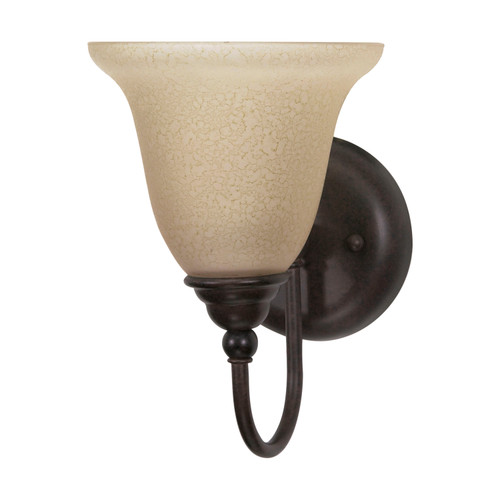 Nuvo 60-2422 MERICANA ES 1 LT WALL SCONCE Mericana ES 1 Light Vanity with Amber Water Glass Lamp Included (Discontinued)