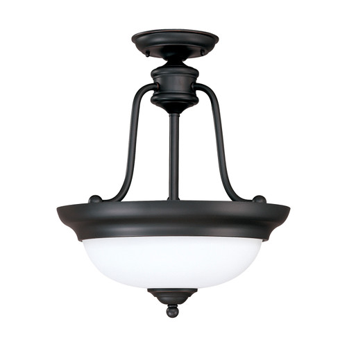 Nuvo 60-2429 GLENWOOD ES SEMI-FLUSH Glenwood ES 3 Light Semi-Flush with Satin White Glass Lamp Included (Discontinued)