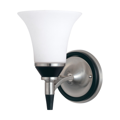 Nuvo 60-2464 KEEN ES 1 LIGHT VANITY Keen ES 1 Light Vanity with Satin White Glass Lamp Included (Discontinued)