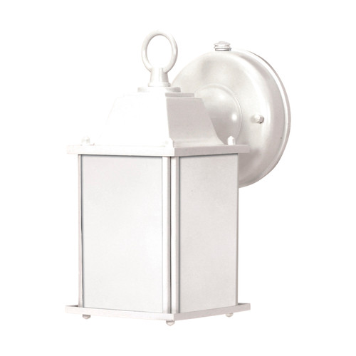 Nuvo 60-2527 CUBE ES 1 LT WALL LANTERN Cube Lantern ES 1 Light Wall Lantern with Frosted Beveled Glass Lamp Included (Discontinued)