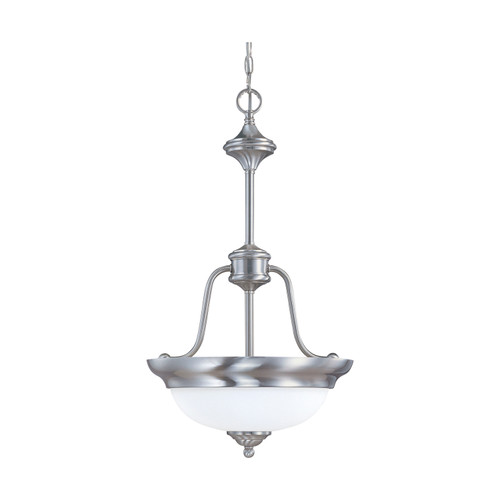 Nuvo 60-2562 GLENWOOD ES 2 LT 15" PENDANT Glenwood ES 2 Light Pendant with Satin White Glass Lamps Included (Discontinued)