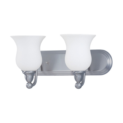 Nuvo 60-2568 GLENWOOD ES 2 LIGHT VANITY Glenwood ES 2 Light Vanity with Satin White Glass Lamps Included (Discontinued)