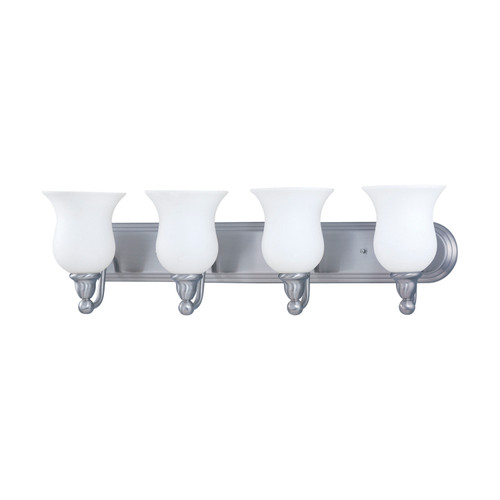 Nuvo 60-2571 GLENWOOD ES 4 LIGHT VANITY Glenwood ES 4 Light Vanity with Satin White Glass Lamps Included (Discontinued)