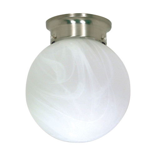 Nuvo 60-258 1 LT - 8" BALL FLUSH FIXTURE 1 Light 8 in. Ceiling Mount Alabaster Ball (Discontinued)