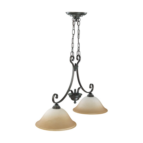 Nuvo 60-2746 MONTGOMERY 2 LT TRESTLE Montgomery 2 Light Trestle with Champagne Linen Glass (Discontinued)