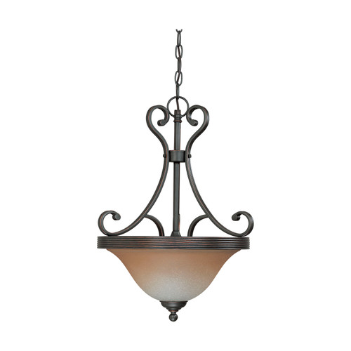 Nuvo 60-2747 MONTGOMERY 3 LT PENDANT Montgomery 3 Light Pendant with Champagne Linen Glass (Discontinued)