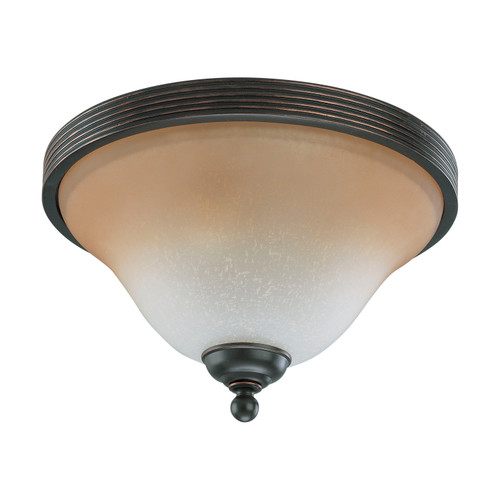 Nuvo 60-2753 MONTGOMERY 2 LT MEDIUM FLUSH Montgomery 2 Light 13 in. Flush Dome with Champagne Linen Glass (Discontinued)