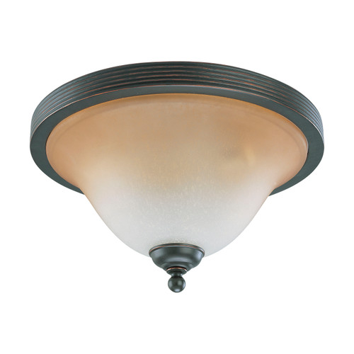 Nuvo 60-2754 MONTGOMERY 3 LT LARGE FLUSH Montgomery 3 Light 15 in. Flush Dome with Champagne Linen Glass (Discontinued)