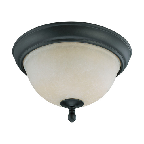 Nuvo 60-2789 BELLA 2 LT SMALL FLUSH DOME Bella 2 Light 11 in. Flush Dome with Biscotti Glass (Discontinued)
