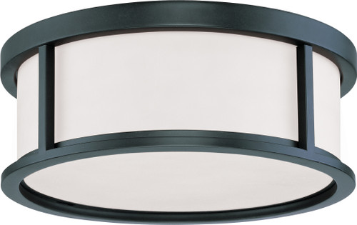 Nuvo 60-2982 ODEON 3 LIGHT MED FLUSH Odeon 3 Light 15 in. Flush Dome with Satin White Glass (Discontinued)
